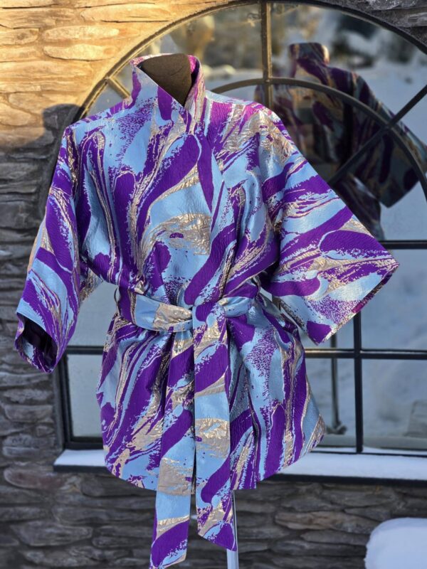 kimono d 9 "lilla abstrakt"