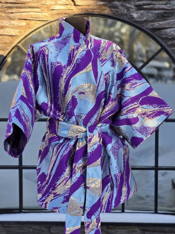 kimono d 9 "lilla abstrakt"