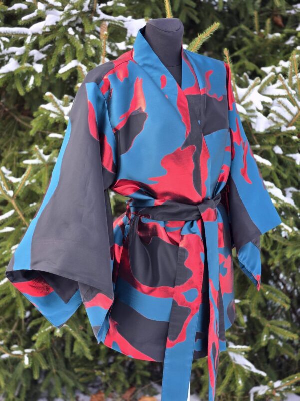 kimono d 4 "tulihobu" punane sinakasroheline
