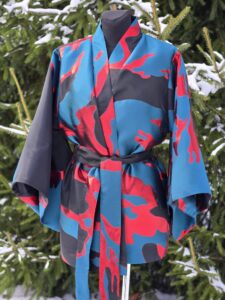 kimono d 4 "tulihobu" punane sinakasroheline