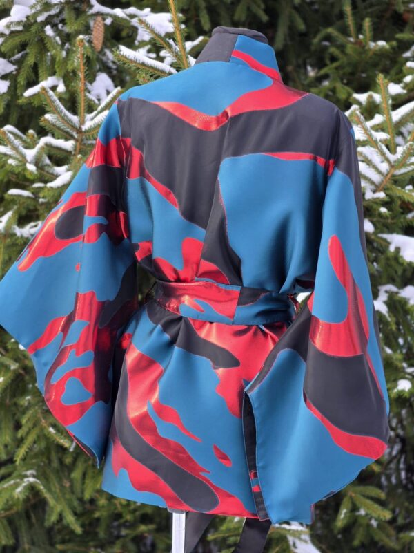 kimono d 4 "tulihobu" punane sinakasroheline