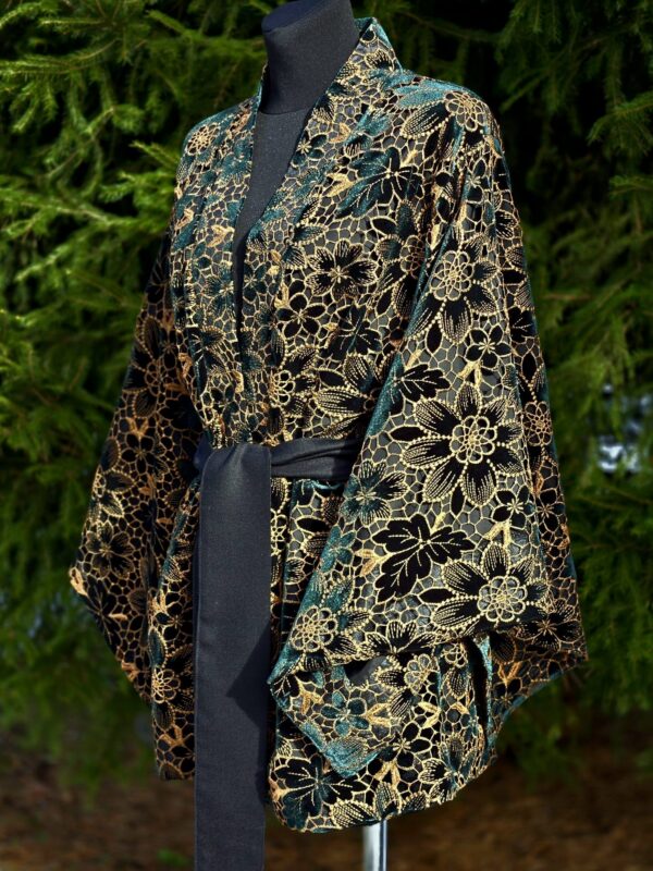 kimono/jakk d 4 "lux samet" roheline