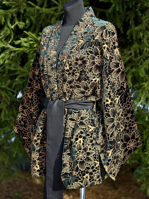 kimono/jakk d 4 "lux samet" roheline