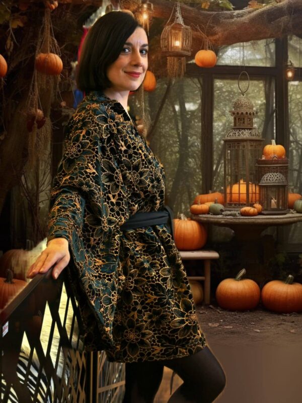 kimono/jakk d 4 "lux samet" roheline