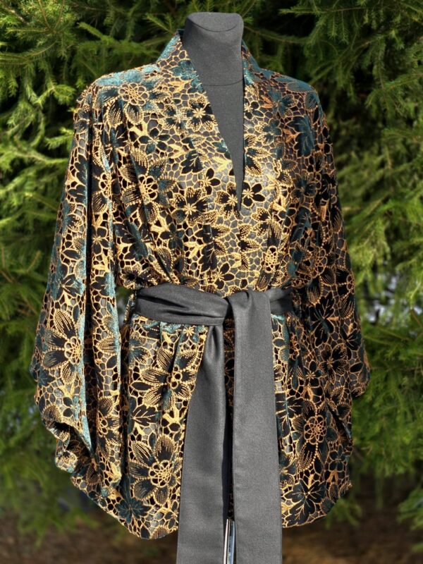 kimono/jakk d 4 "lux samet" roheline