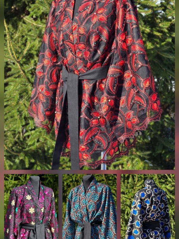 kimono/jakk d 4 "voila" sinise lillega